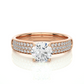 Lab Diamond Moissanite Round Solitaire Pave Engagement Ring