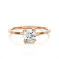 Minimal Vermeil Solitaire Moissanite Lab Diamond Ring