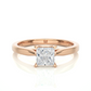 Princess Cut Moissanite Lab Diamond Vermeil Engagement Ring