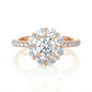 Floral Cluster Moissanite Lab Diamond Vermeil Ring