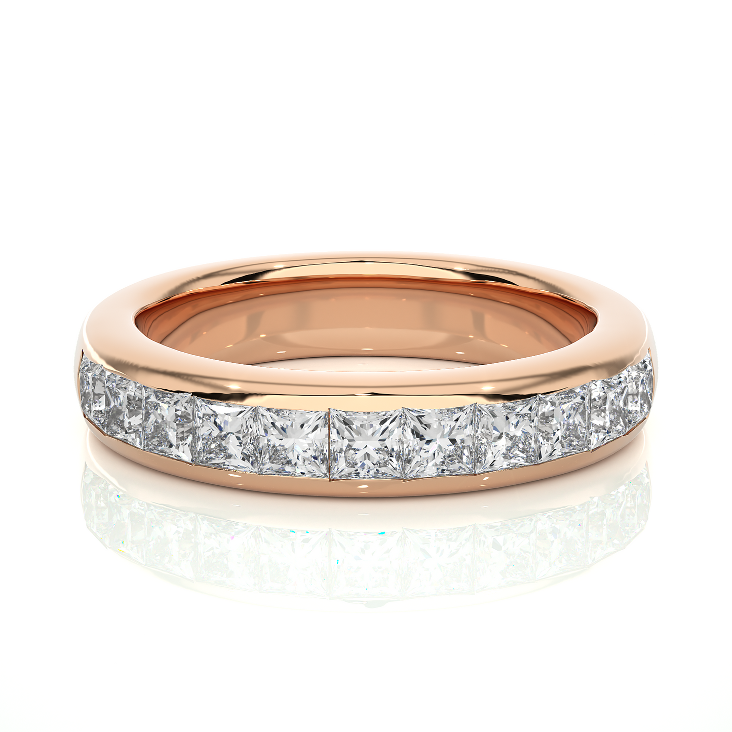 Princess Diamond Vermeil Classic Wedding Band Ring