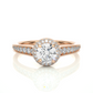 Brilliant Halo Moissanite Lab Diamond Vermeil Ring