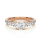 Luxury Vermeil Diamond Band Moissanite Lab Engagement Ring