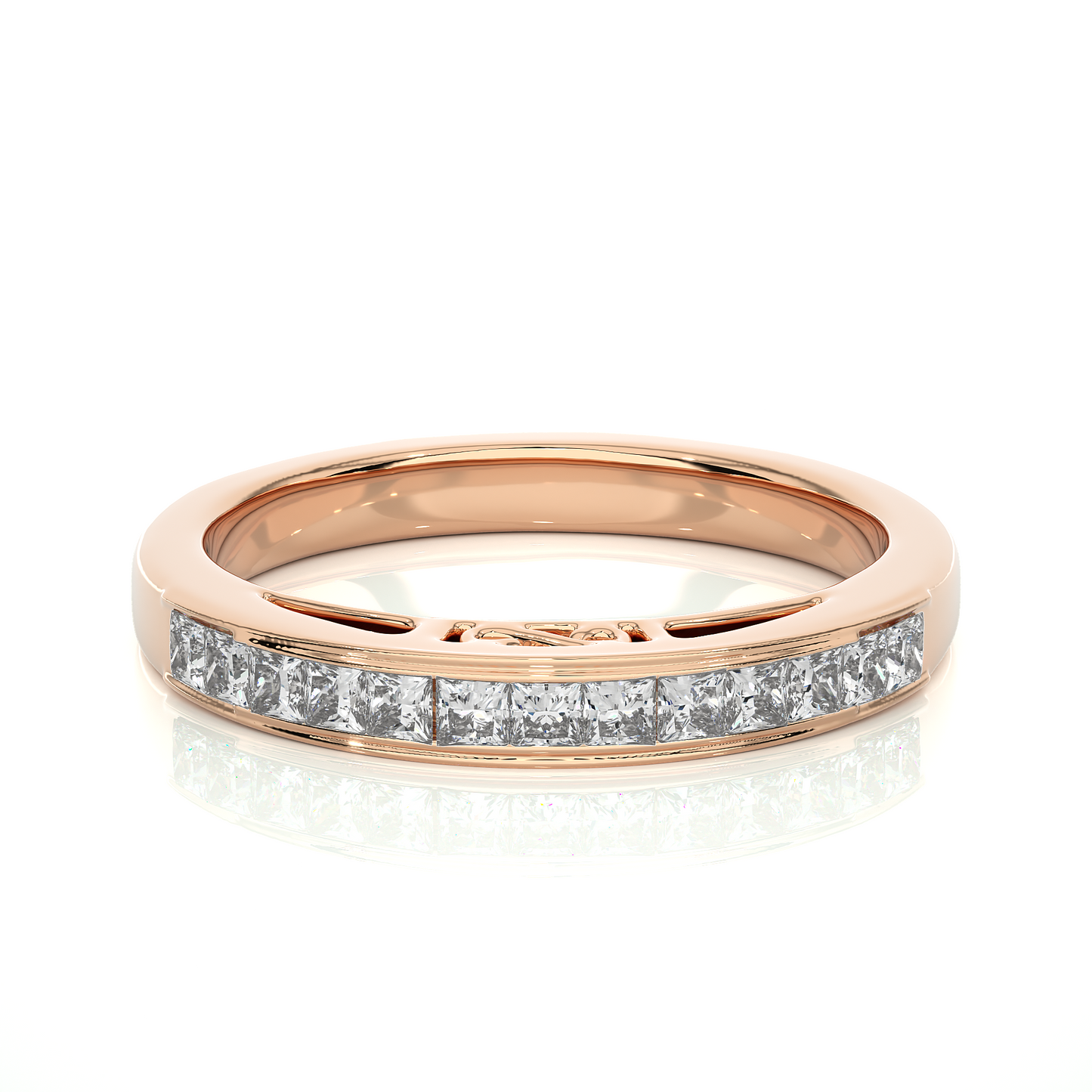 Princess Cut Diamond Vermeil Eternity Wedding Band