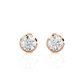 Vermeil Bezel Set Round Lab Moissanite Earrings