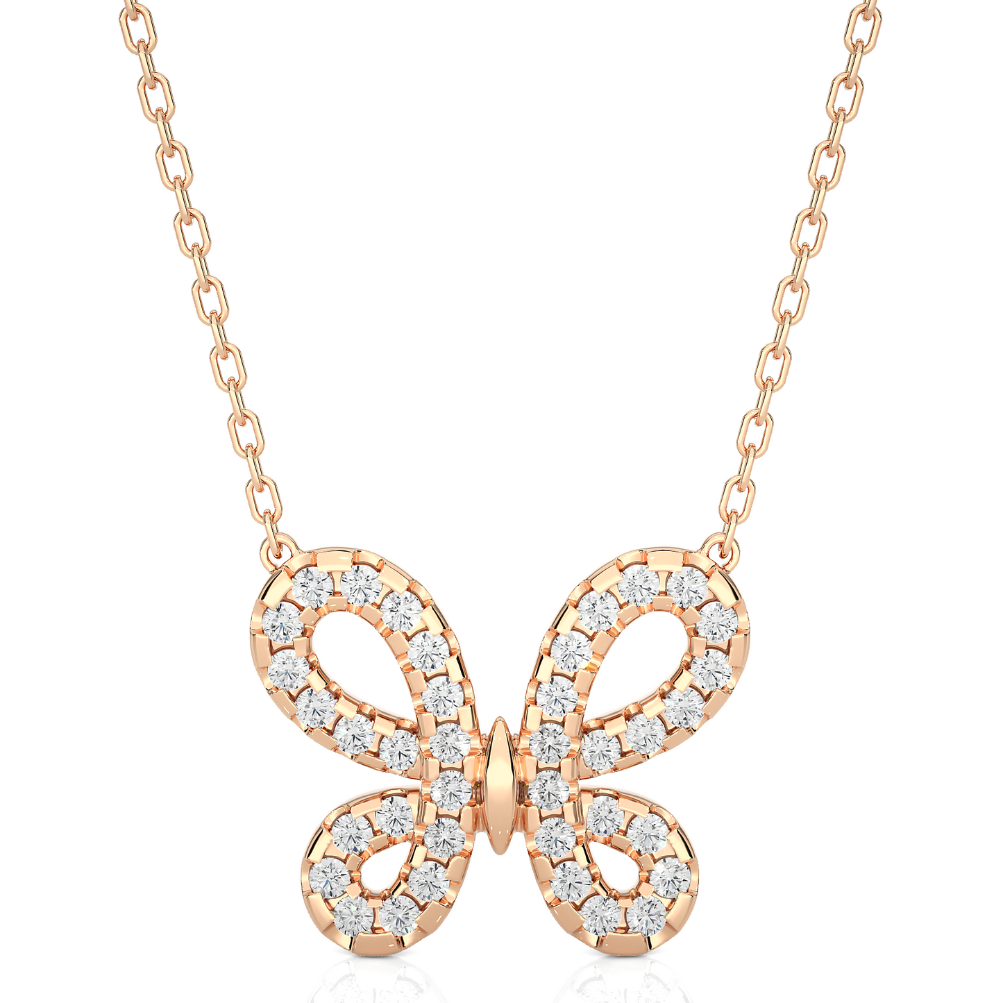 Butterfly Lab Grown Diamond Pendant Necklace