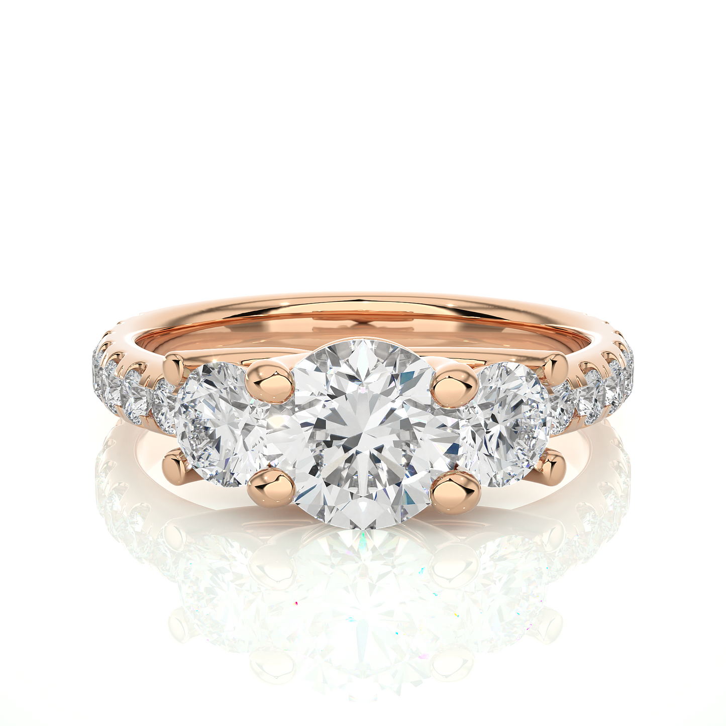 Round Lab Moissanite Diamond Engagement Ring