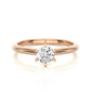 Delicate Round Vermeil Moissanite Lab Diamond Engagement Ring