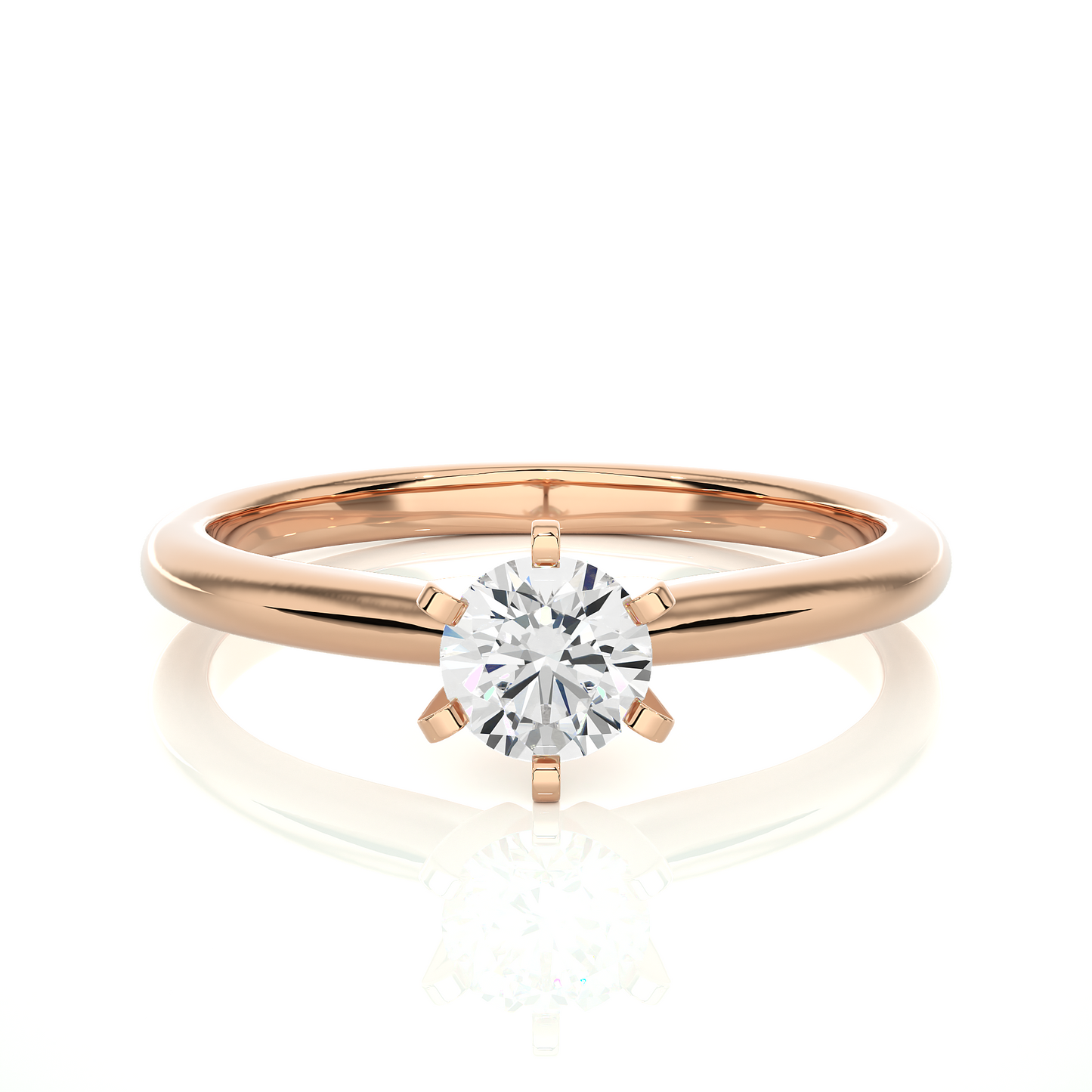 Delicate Round Vermeil Moissanite Lab Diamond Engagement Ring