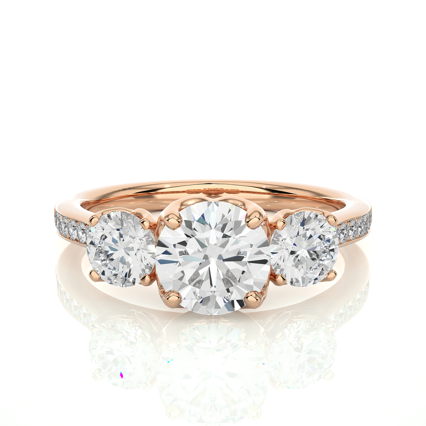 Three Stone Classic Lab Grown Diamond Ring