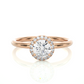 Elegant Halo Moissanite Lab Diamond Vermeil Ring