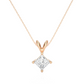 Vermeil Gold Princess Moissanite Diamond Solitaire Pendant Necklace
