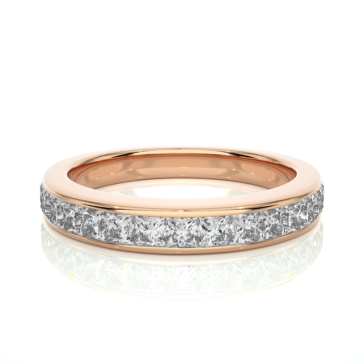 Luxe Vermeil Princess Cut Diamond Wedding Band