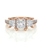 Three Stone Princess Lab Grown Diamond Engagement Ring