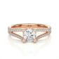 Elegant Split Shank Moissanite Lab Diamond Vermeil Ring