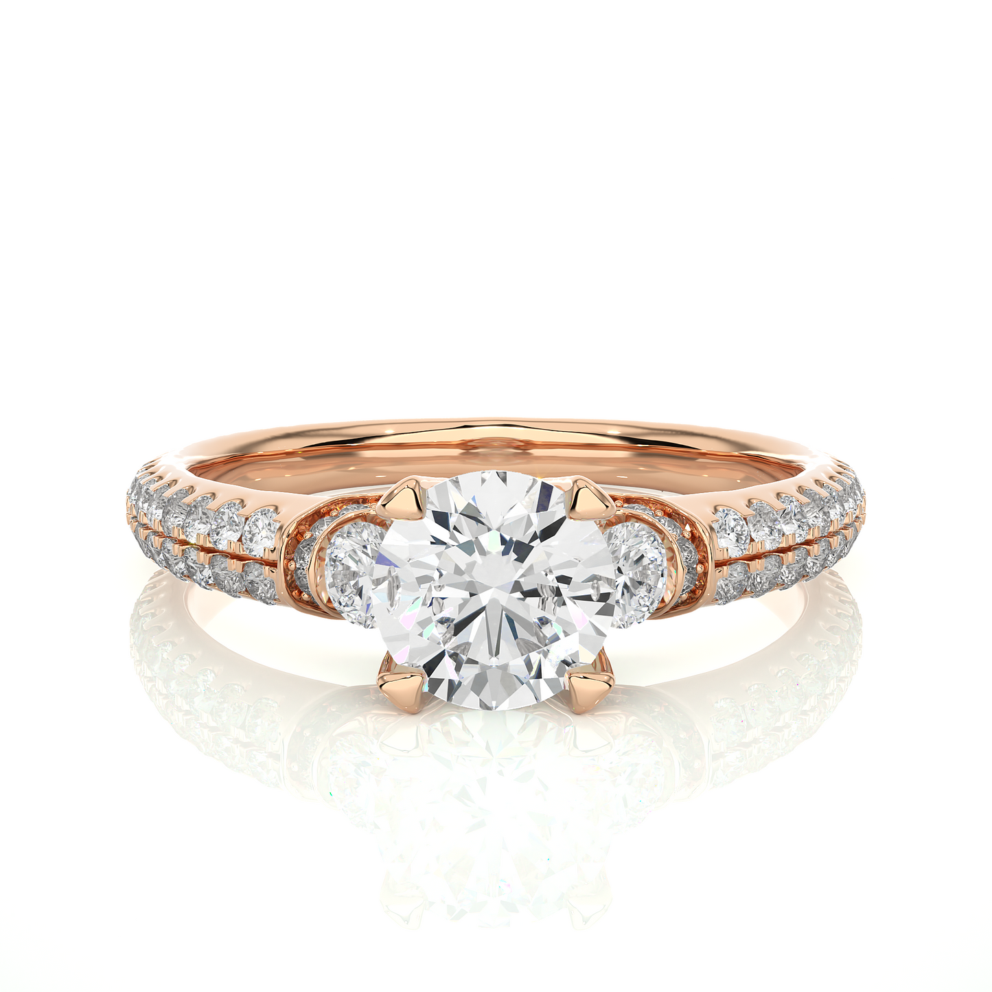 Three Stone Lab Grown Diamond Engagement Ring