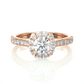 Round Halo Moissanite Lab Diamond Vermeil Engagement Ring