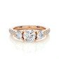 Round Lab Diamond Three Stone Engagement RIng