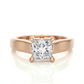 Lab Grown Diamond Moissanite Solitaire Princess Cut Ring