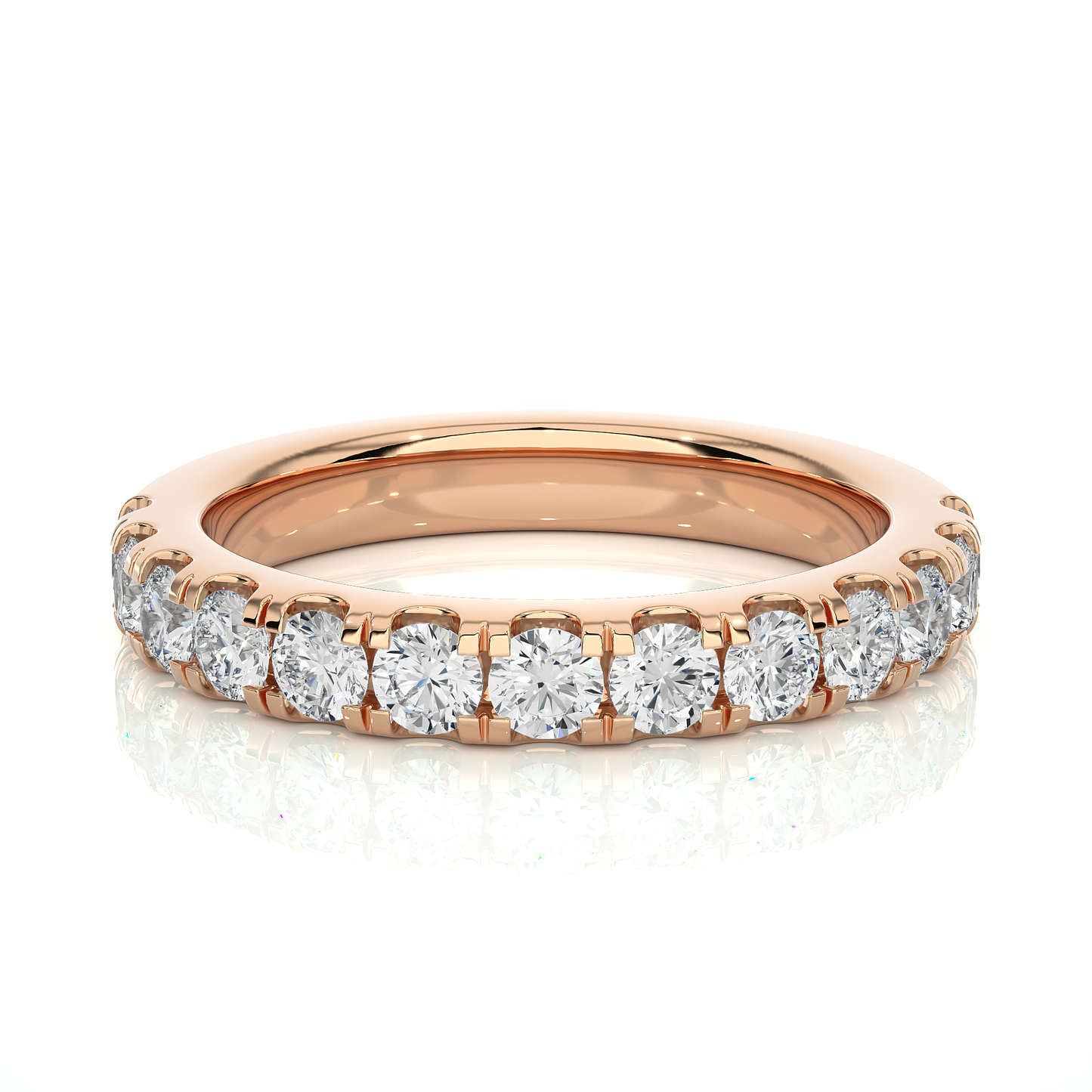 Round Prong Set Eternity Wedding Band Vermeil Ring