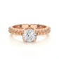 Vintage Heart Band Vermeil Moissanite Lab Diamond Ring