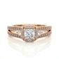 Cushion Lab Diamond Three Stone Engagement Ring