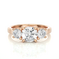 Round Lab Grown Diamond Three Stone Ring