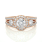 Vintage Halo Lab / Moissanite Diamond Engagement Ring