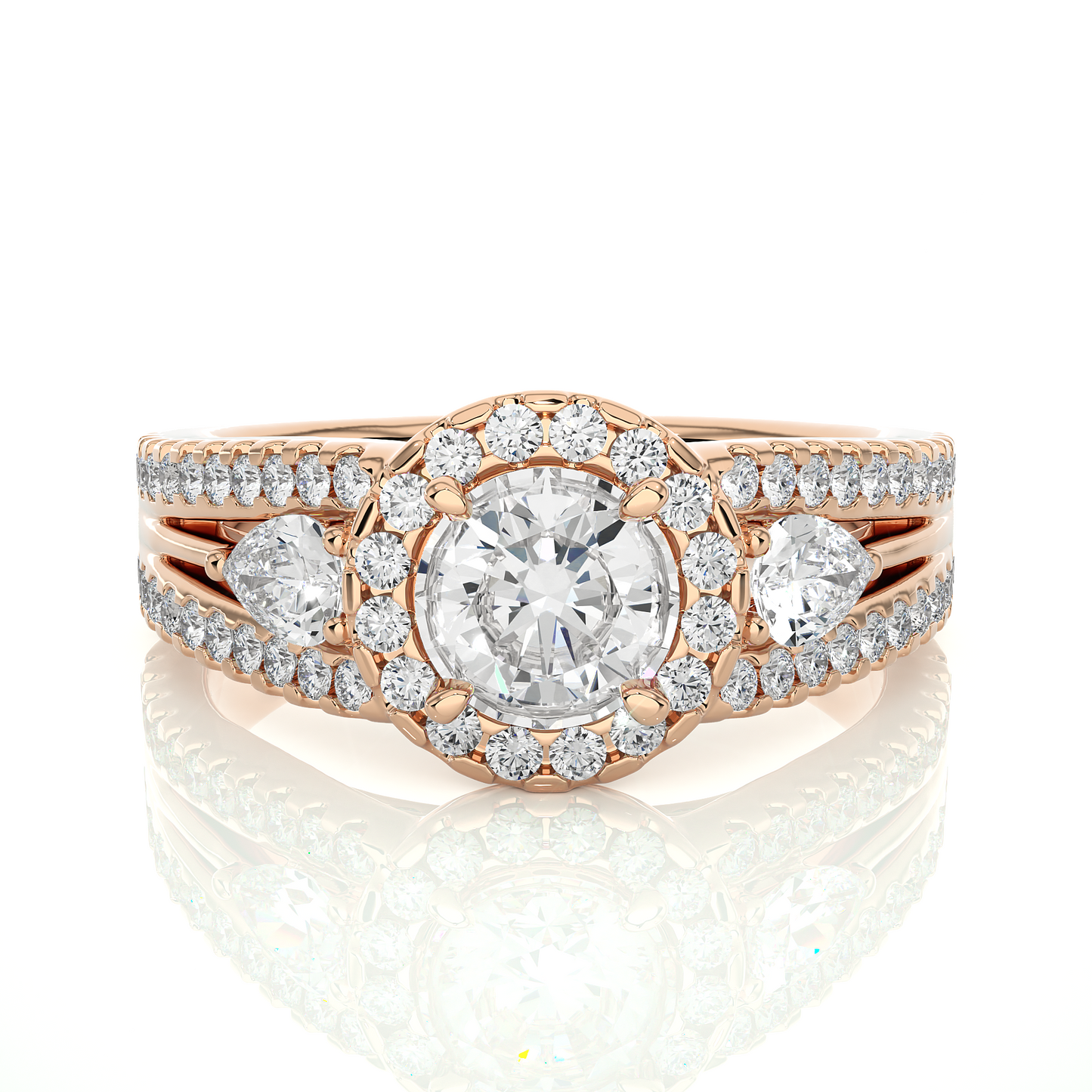 Vintage Halo Lab / Moissanite Diamond Engagement Ring
