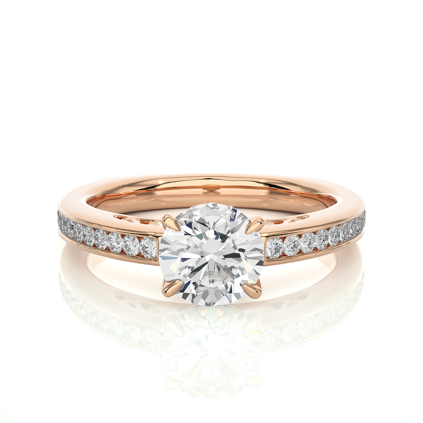 Round Cut Lab / Moissanite Diamond Engagement Ring