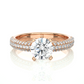Round Moissanite Diamond Triple Pavé Luxury Engagement Ring