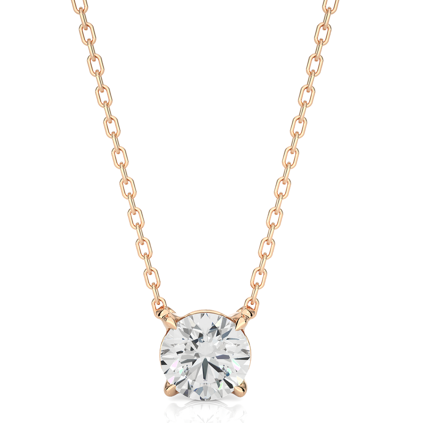 Vermeil Gold Round Moissanite Diamond Solitaire Pendant