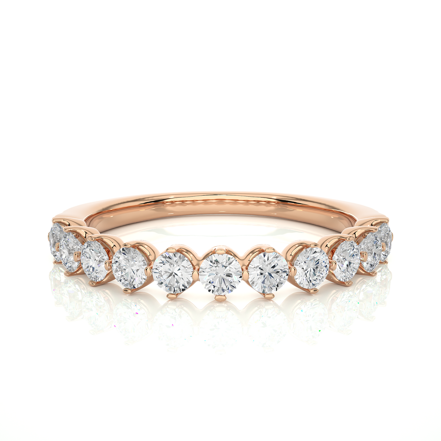 Premium Lab Diamond Moissanite Curved Wedding Band Ring