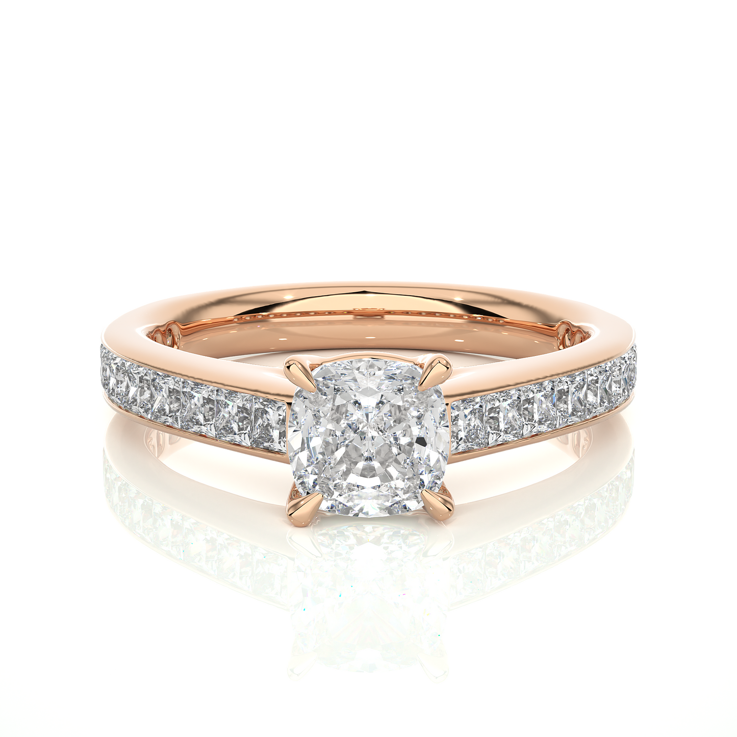 Cushion Cut Moissanite Diamond Luxury Engagement Ring