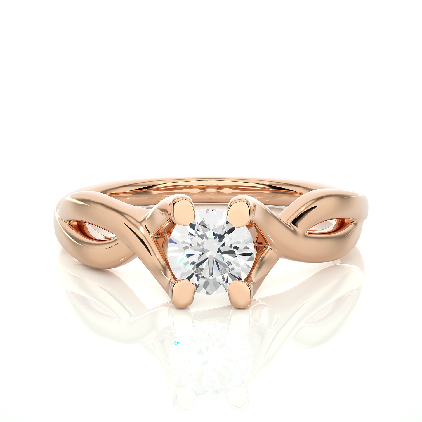Infinity Twist Vermeil Moissanite Lab Diamond Engagement Ring