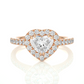 Heart Shape Halo Vermeil Moissanite Lab Diamond Ring