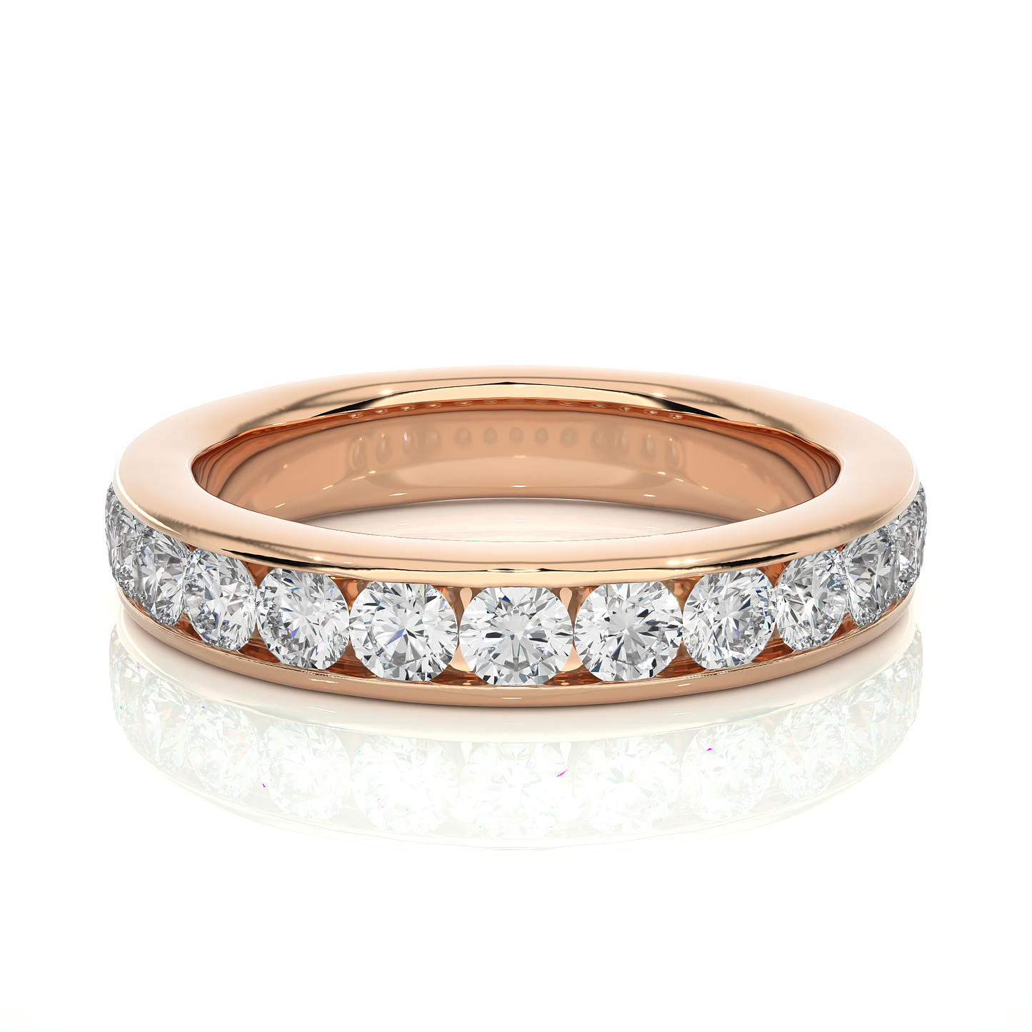 Eternity Diamond Moissanite Lab Vermeil Wedding Band