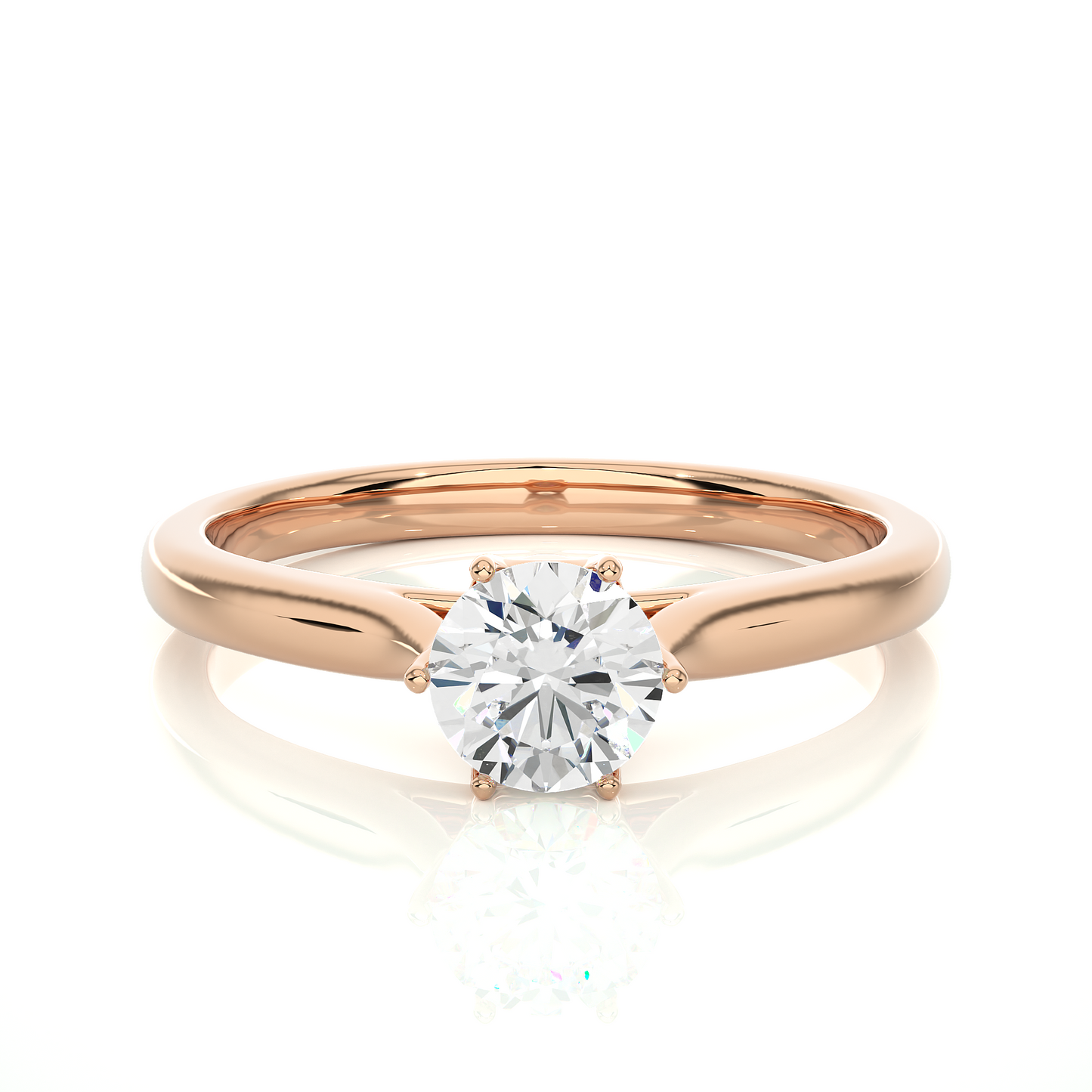Classic Solitaire Vermeil Moissanite Lab Diamond Ring