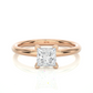 Princess Cut Vermeil Moissanite Lab Diamond Engagement Ring