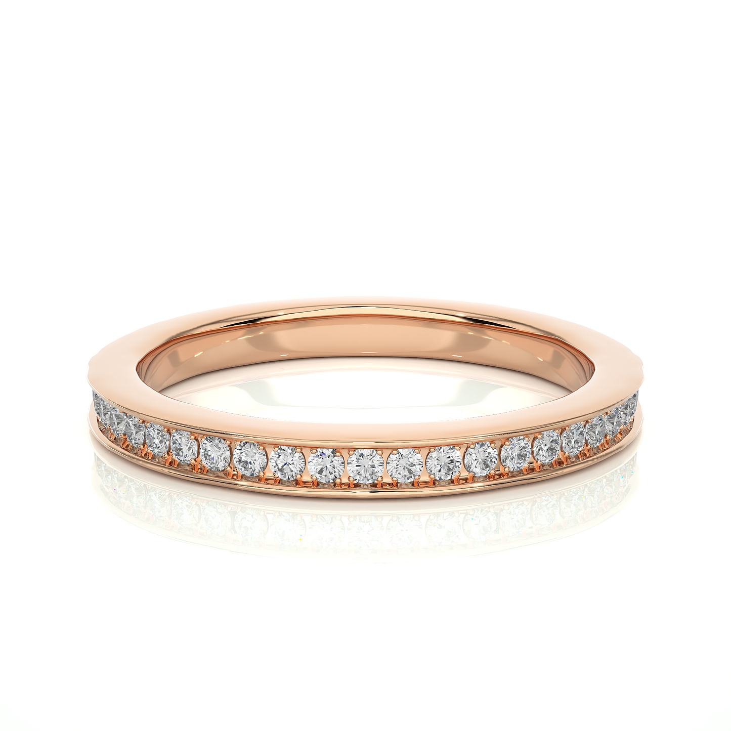 Classic Eternity Moissanite Lab Diamond Vermeil Ring