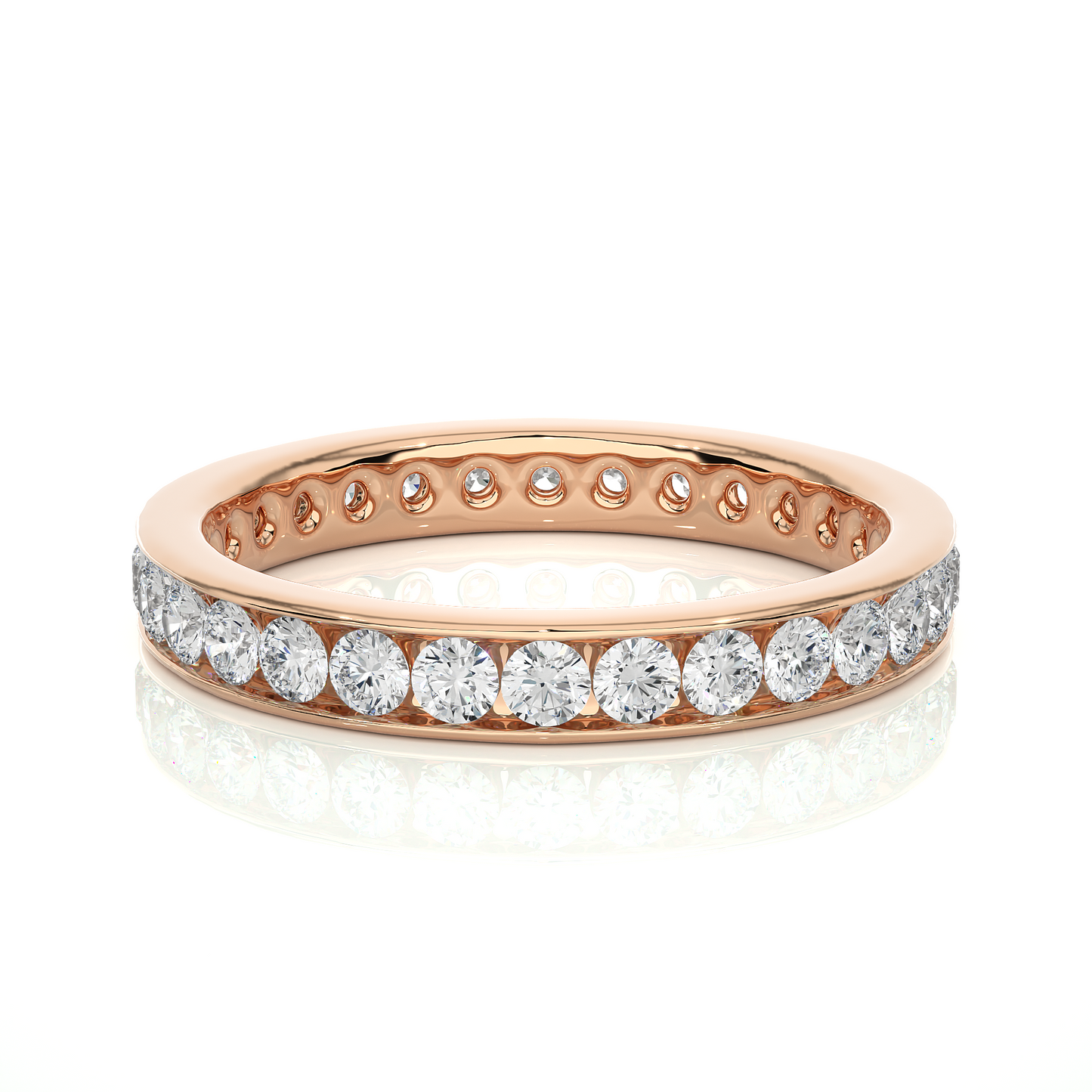 Channel Set Lab Grown Diamond Wedding Band