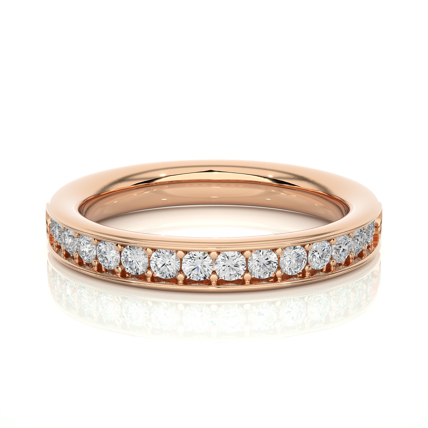 Classic Eternity Band Moissanite Lab Diamond Vermeil Ring