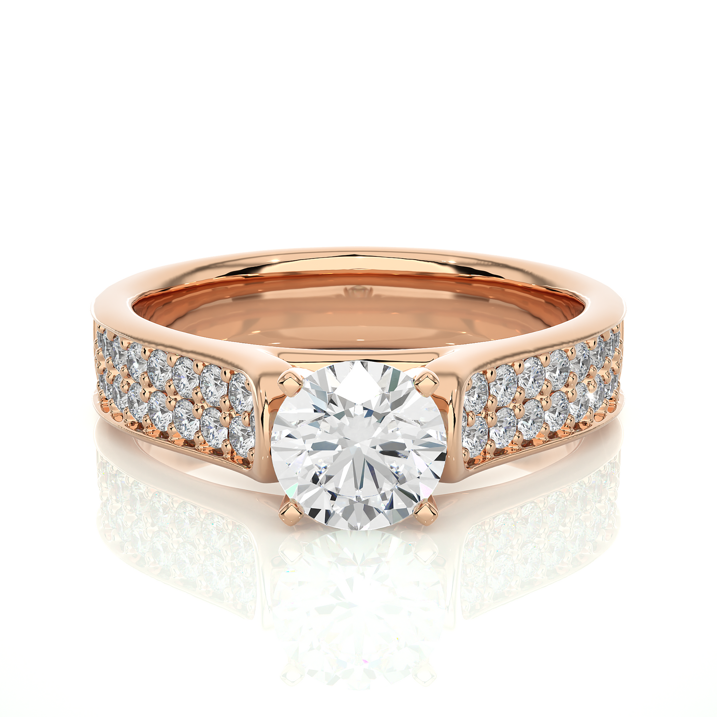 Luxe Sparkle Round Diamond Moissanite Vermeil Ring