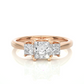 Three Stone Princess Lab Diamond Engagement Ring