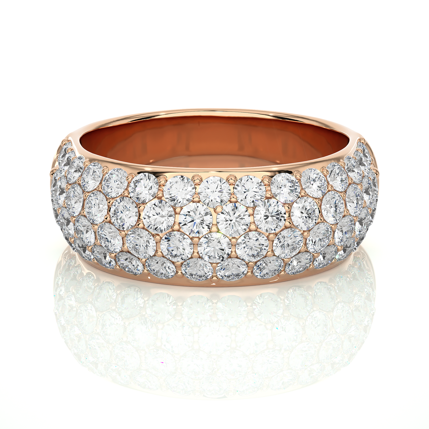 Luxury Pave  Lab Moissanite Diamond Wedding Band Vermeil Ring