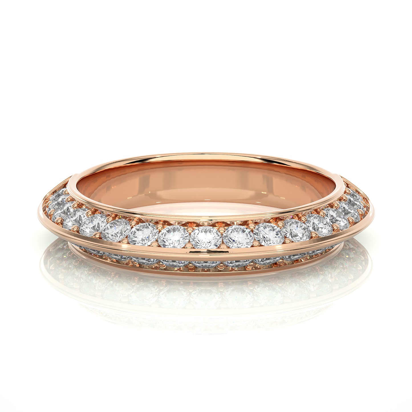 Delicate Lab Moissanite Wedding Band Gold Vermeil Stackable Ring