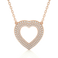 Multi Row Pave Heart Lab Diamond Pendant Necklace