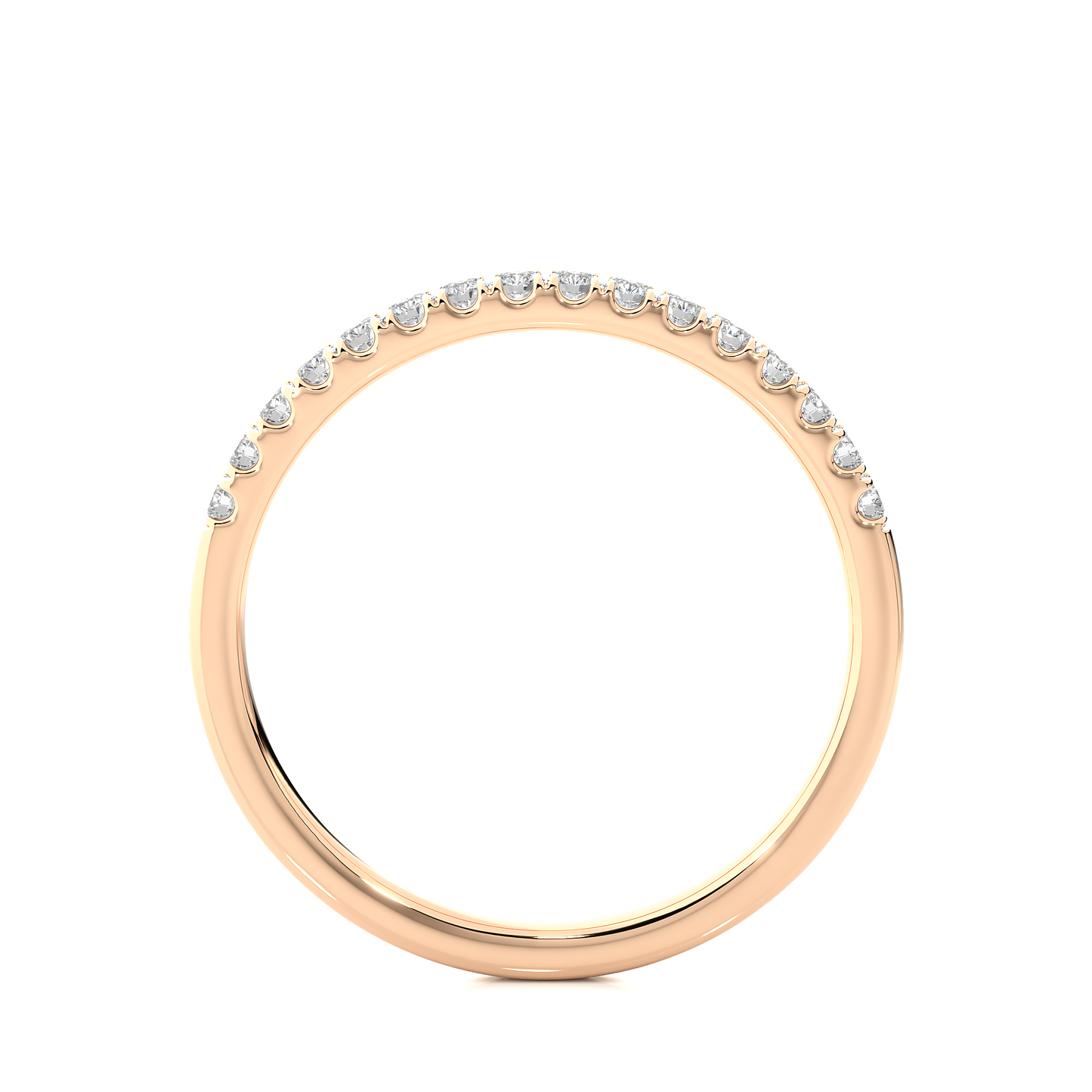 Dainty Half Eternity Moissanite Lab Diamond Vermeil Ring