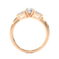 Three Stone Round Lab & Moissanite Diamond Engagement Ring With Pear Side Stones