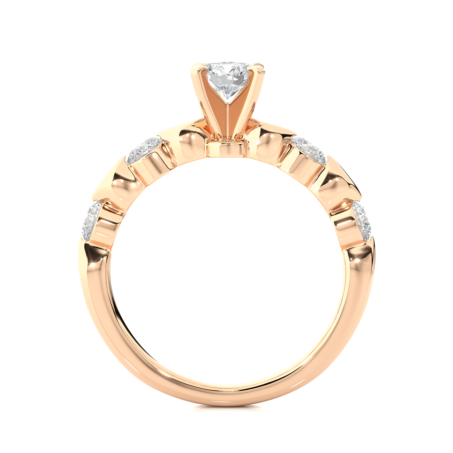 Vermeil Moissanite Lab Diamond Engagement Ring